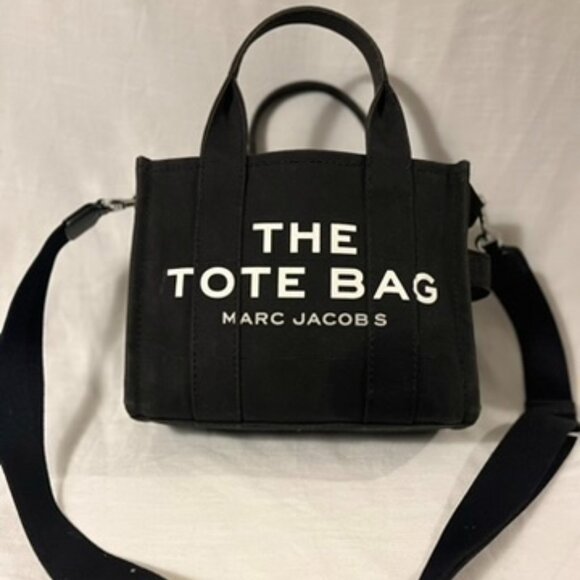 Marc Jacobs “The Tote Bag” - Black Canvas Mini - Picture 1 of 6